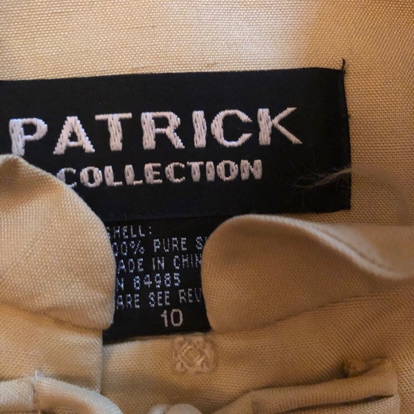 Two-piece 100% Pure Yellow Silk Suit - Picture 9 of 9